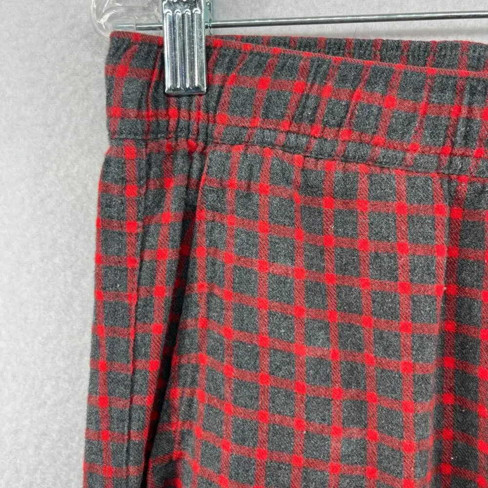J.CREW Pajama Pants Mens M Flannel Check Lounge PJ Drawstring Cotton Gray